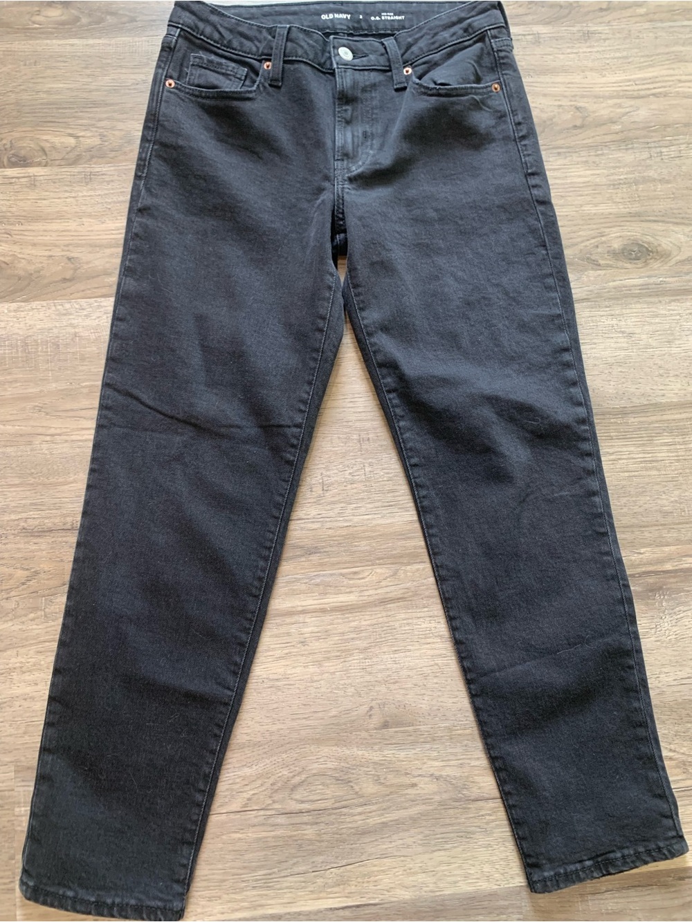 Old Navy Women's Black Straight OG Jeans Sz 2